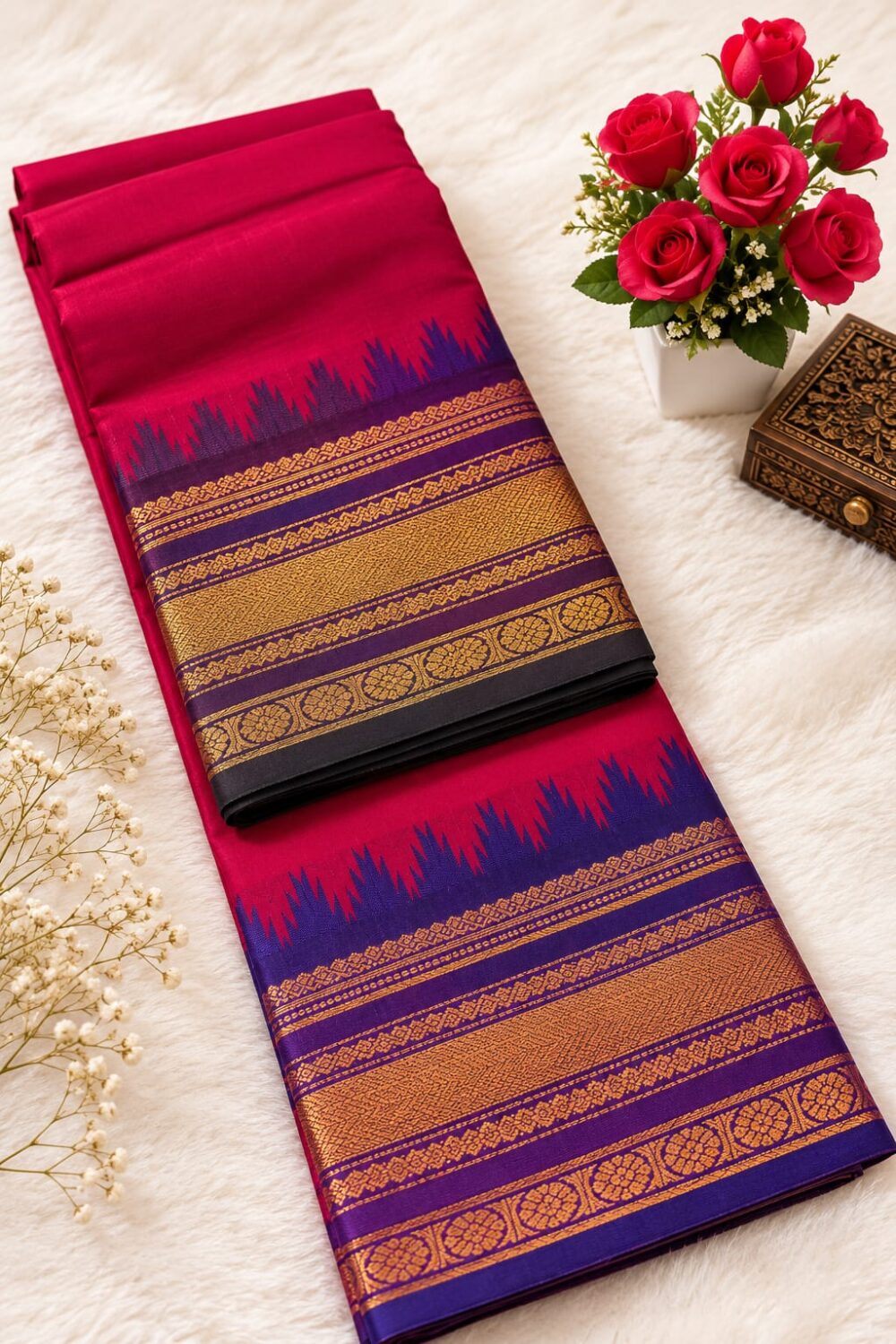 Ganga Jamuna Border Chettinadu Cotton Saree